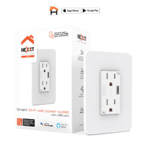 Tomacorriente de pared inteligente con puerto USB y conexión Wi-Fi Nexxt Home